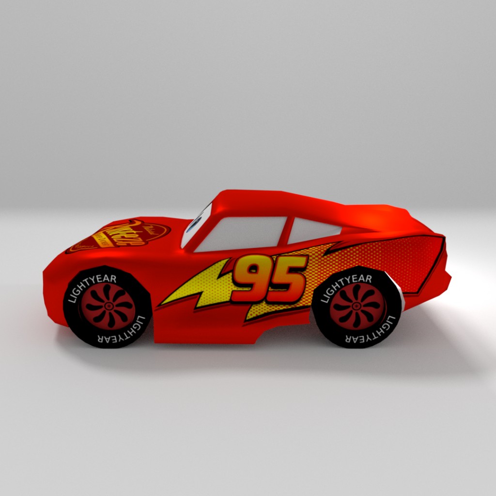 Low Poly Lightning McQueen preview image 4